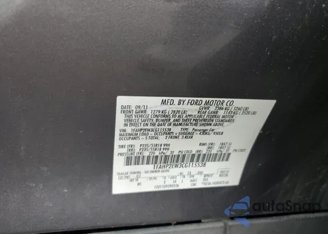 2012 Ford Taurus Sel z USA, uszkodzony, nr VIN 1FAHP2EW3CG115538